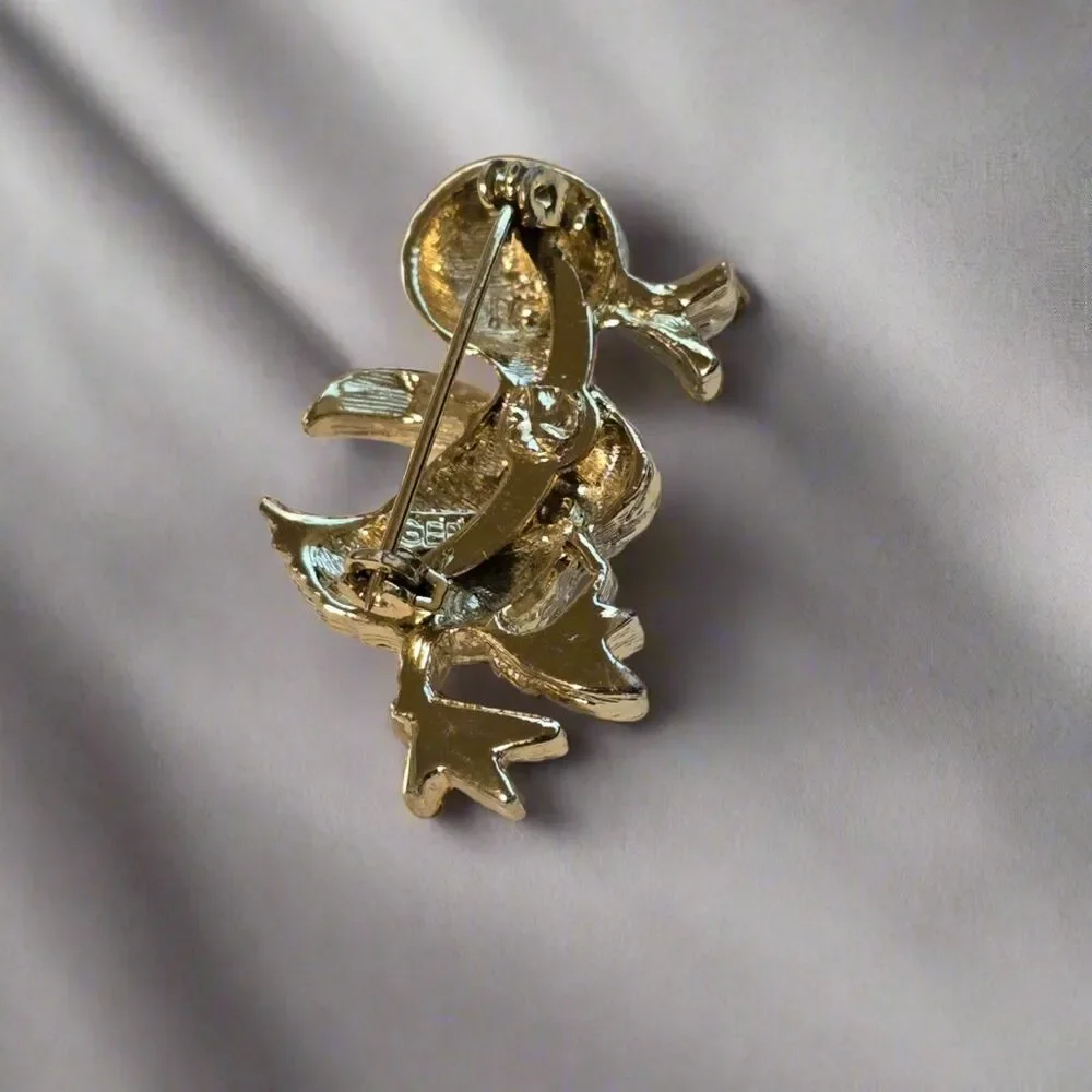Vintage Gerry’s Duck Brooch – Gold Tone Animal Pin